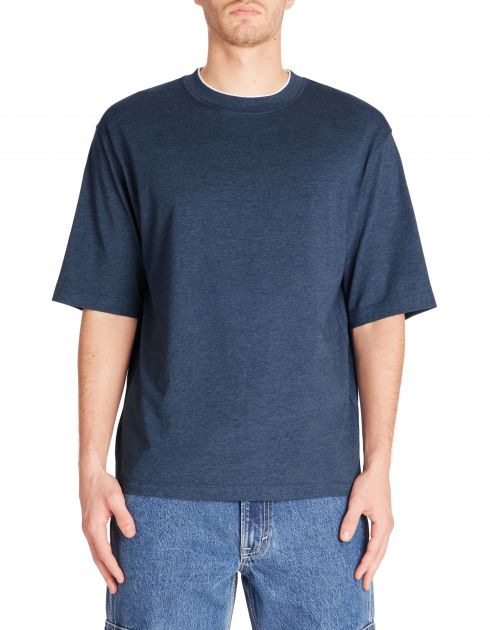 T-shirt oversize col rond 100% coton - marine