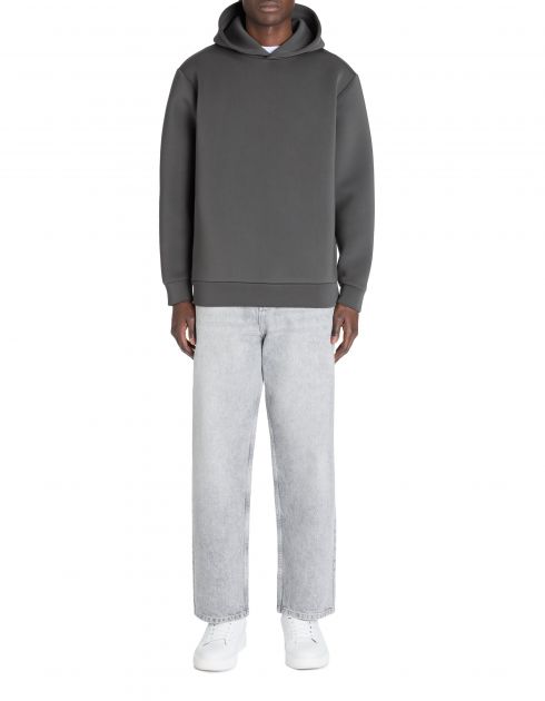 Sweat oversize capuche stretch - gris