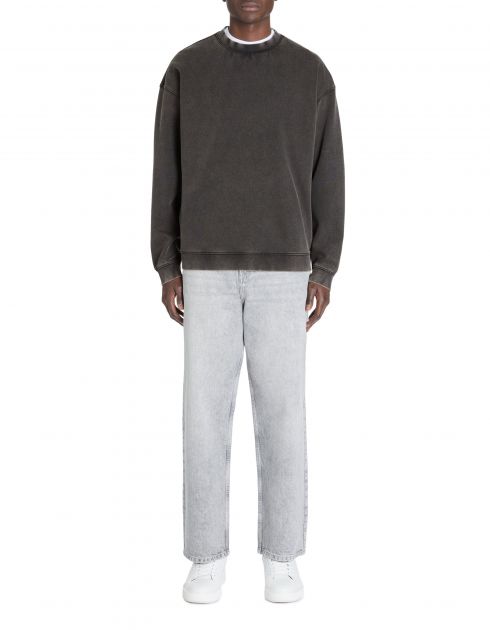 Sweat oversize col rond coton mélangé - noir
