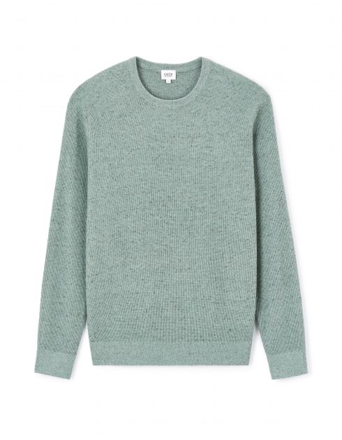 Pull col rond 100% coton - vert