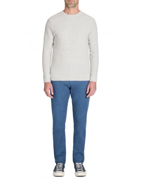 Pull col rond 100% coton mélangé - ecru