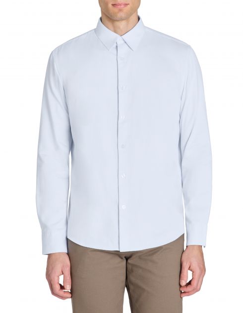 Chemise regular effet satiné 100% coton - bleu