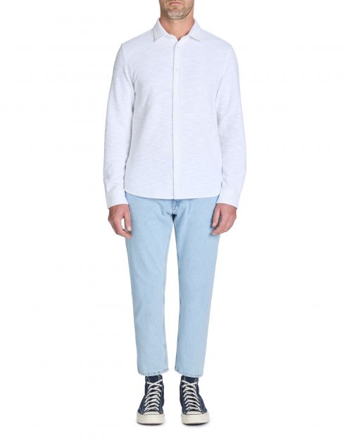 Chemise regular à bouclette coton mélangé - blanc