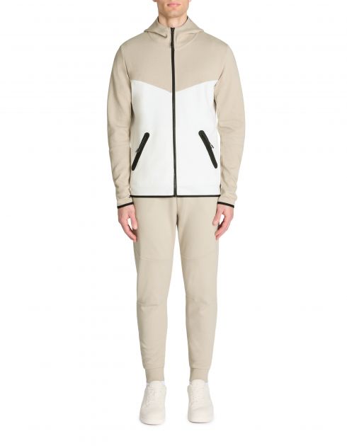 Vest zippé à capuche skinny 100% coton - beige