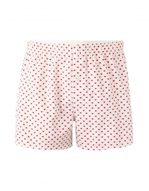 Caleçon 100% coton motif coeurs - beige