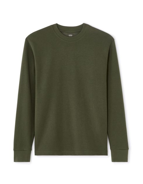 T-shirt oversize manches longues - kaki