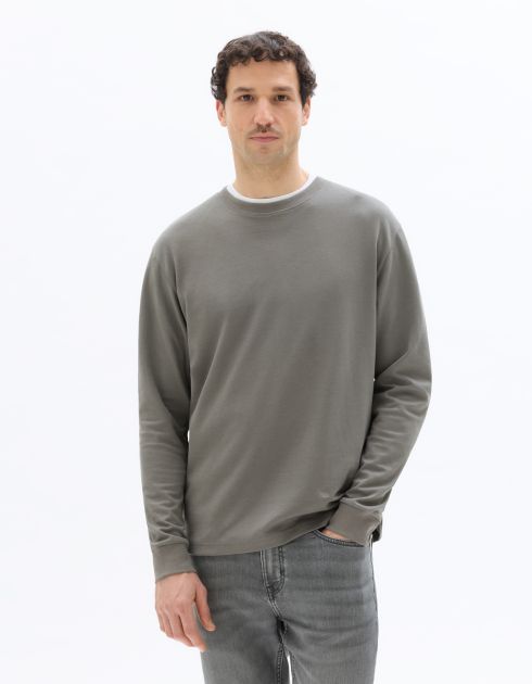 T-shirt oversize manches longues - gris