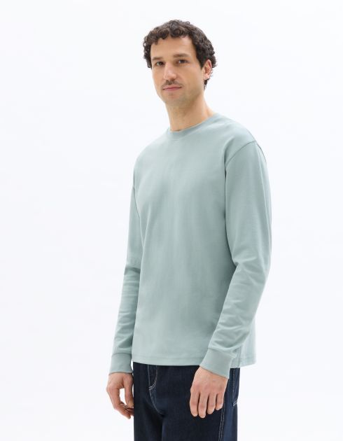 T-shirt oversize manches longues - bleu