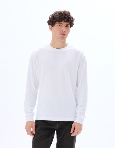 T-shirt oversize manches longues - blanc