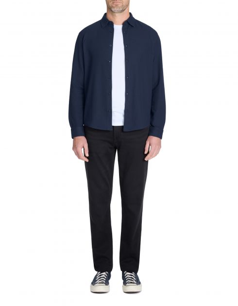 Chemise regular gaufré 100% coton - marine
