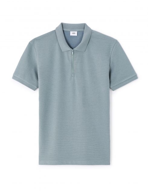 Polo slim coton mélangé - vert