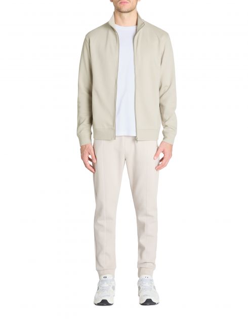 Veste zippée col montant regular coton mélangé - beige