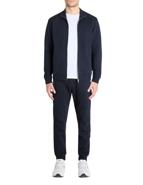 Veste zippée col montant regular coton mélangé - marine