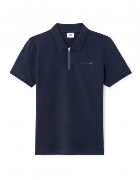 Polo slim 100% coton stretch - marine