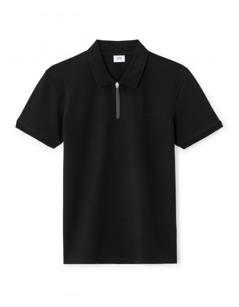 Polo slim 100% coton stretch - noir