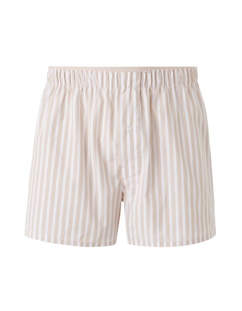 Caleçon 100% coton à rayures - beige