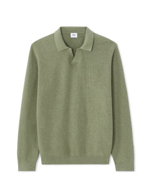Pull col cubain 100% coton - vert
