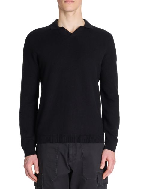 Pull col requin 100% coton - noir