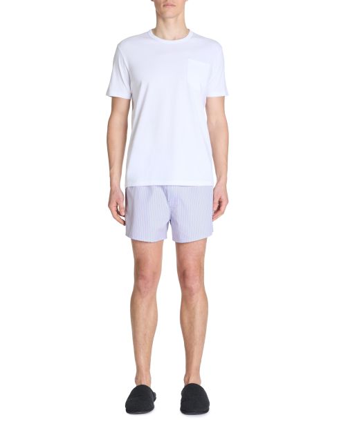 Pyjama caleçon 100% coton - blanc