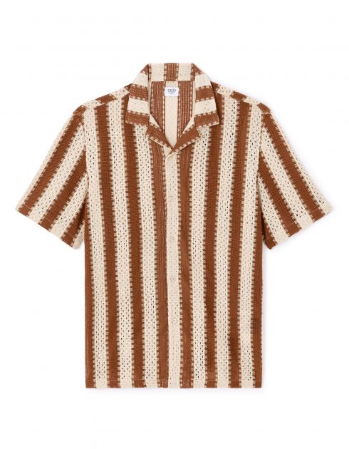 Chemisette en crochet en coton mélangé - marron