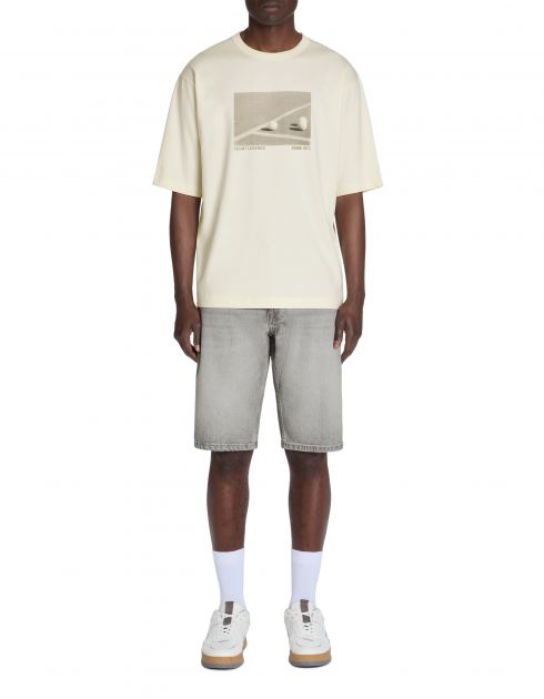 T-shirt oversize col rond 100% coton - blanc