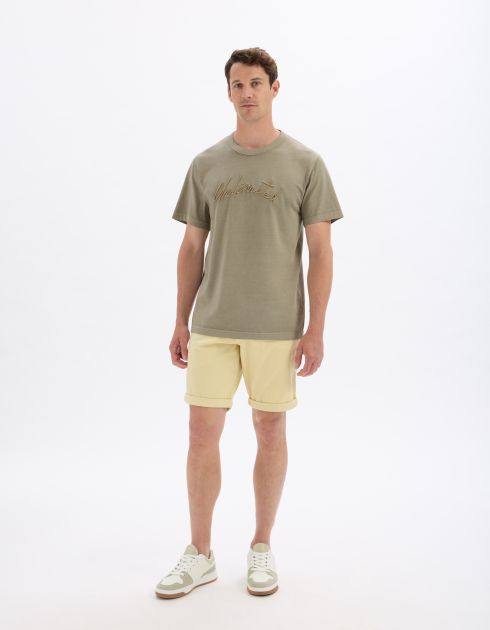 T-shirt boxy col rond 100% coton - laurier