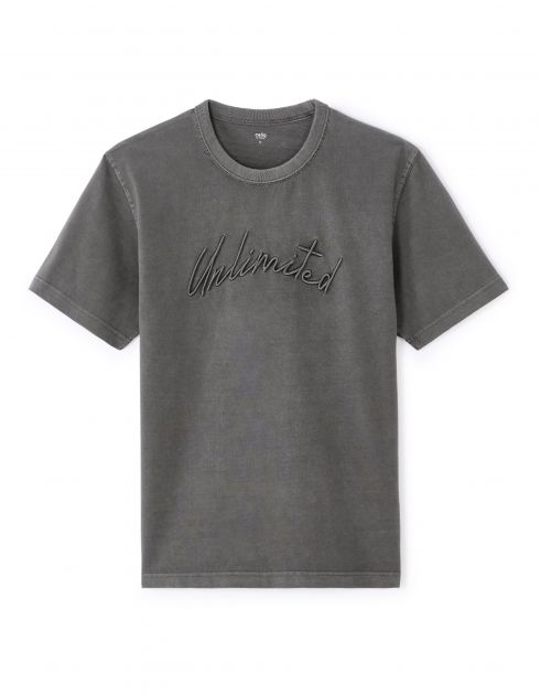 T-shirt boxy col rond 100% coton - noir