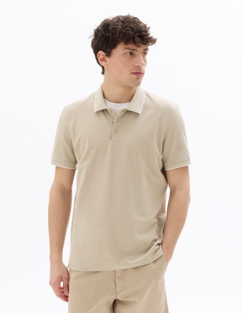 PO.02 Polo piqué regular 100% coton - beige clair