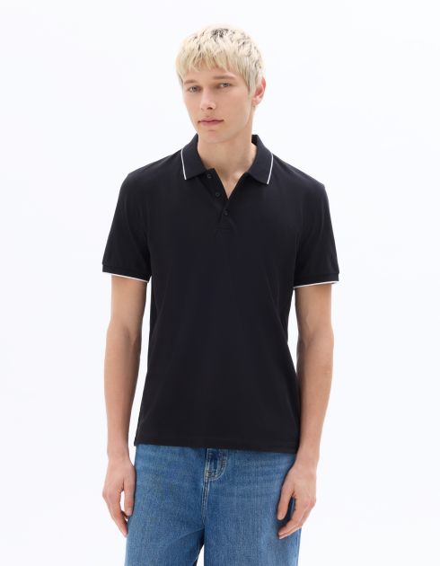 Polo piqué regular 100% coton - noir
