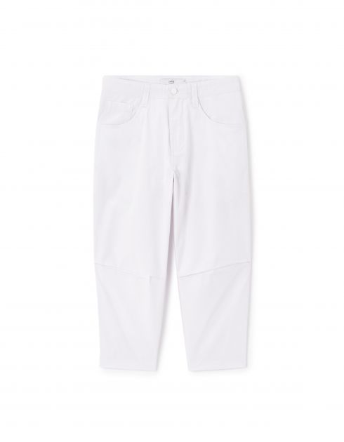 Pantacourt 100% coton - blanc