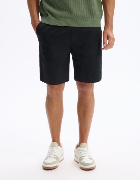 Bermuda 100% coton stretch - noir