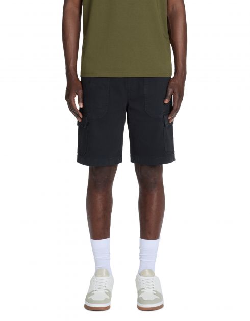 Bermuda cargo en coton stretch - noir