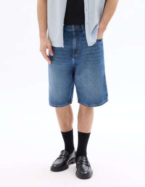 Bermuda baggy en jean - bleu double stone