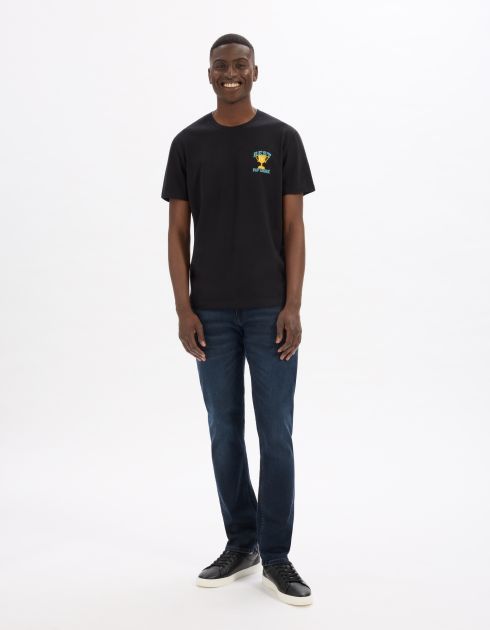 T-shirt regular col rond 100% coton - noir