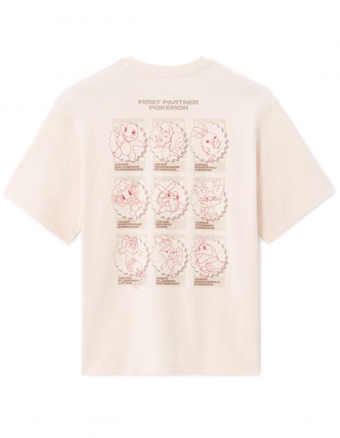 Pokémon - T-shirt beige starters feu