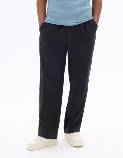 Pantalon loose 100% lin - noir