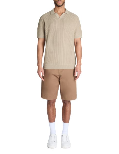 Polo boxy en maille texturée 100% coton - naturel