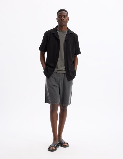 Chemisette regular en jersey uni - noir