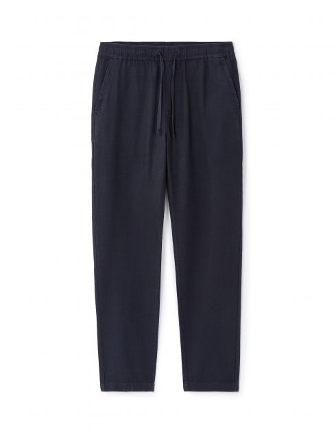 Pantalon relaxed 100% coton - marine