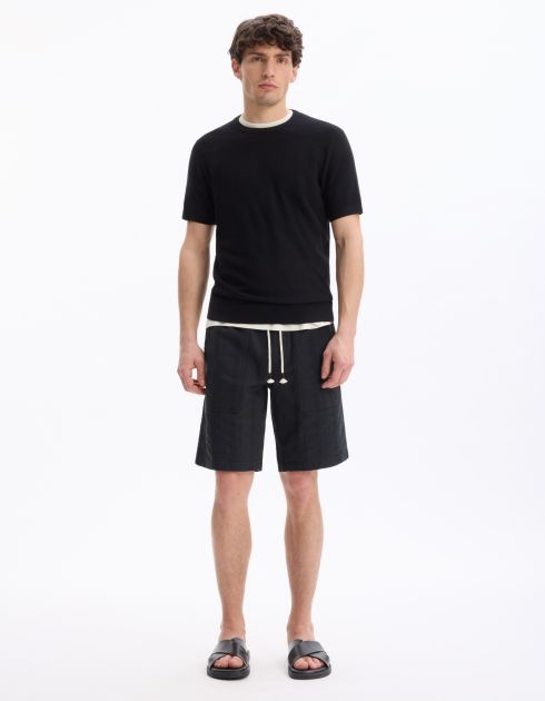 T-shirt straight col rond 100% coton - noir
