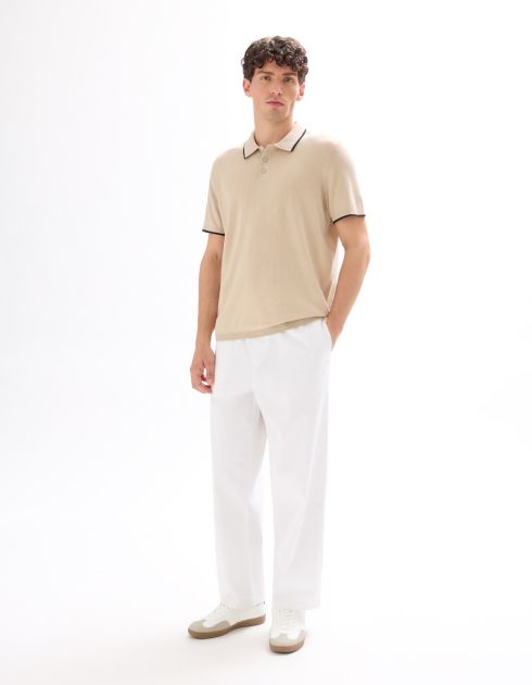 Polo regular en jersey fantaisie - sand