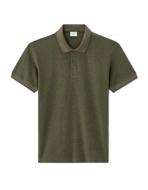 Polo regular jersey en coton stretch - kaki