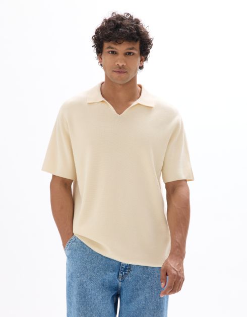 Polo boxy 100% coton milano- écru