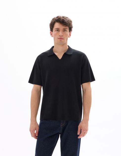 Polo boxy 100% coton milano - noir