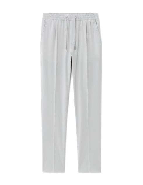 Pantalon 24H straight stretch en toile - gris clair