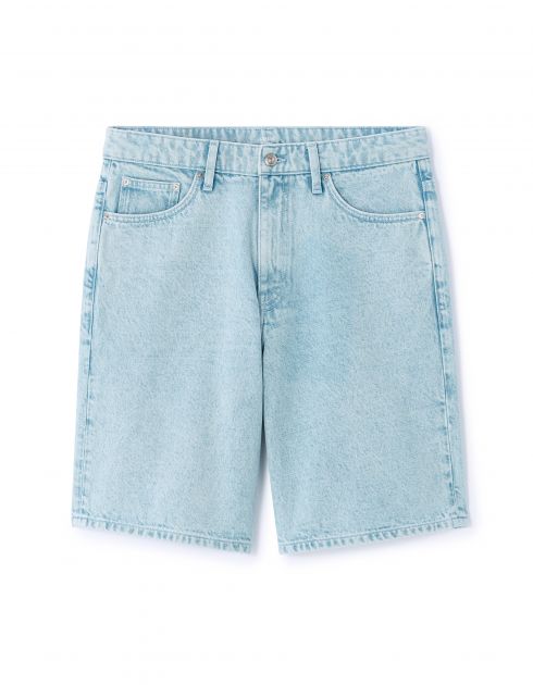 Bermuda en jean 100% coton - bleu clair