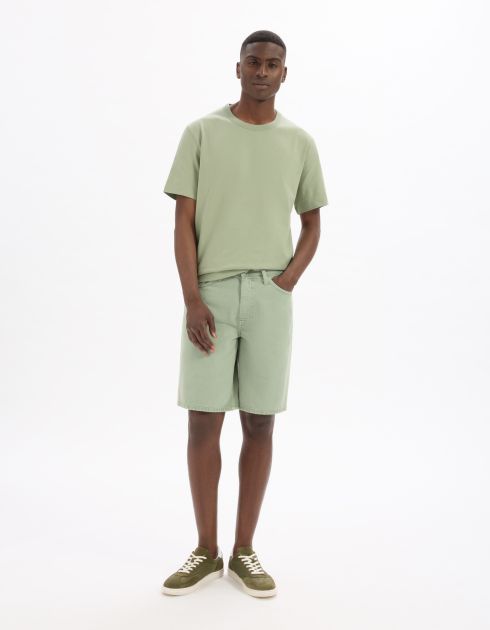 Bermuda en jean 100% coton - vert clair