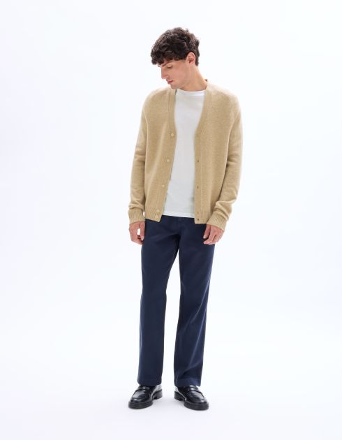 Cardigan chiné 100% laine d'agneau - beige