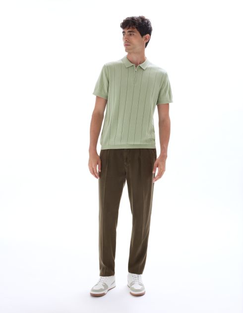Pantalon chino straight TENCEL™ Lyocell - kaki
