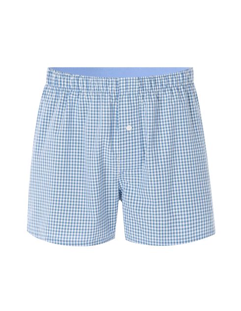 Caleçon 100% coton à carreaux vichy - bleu